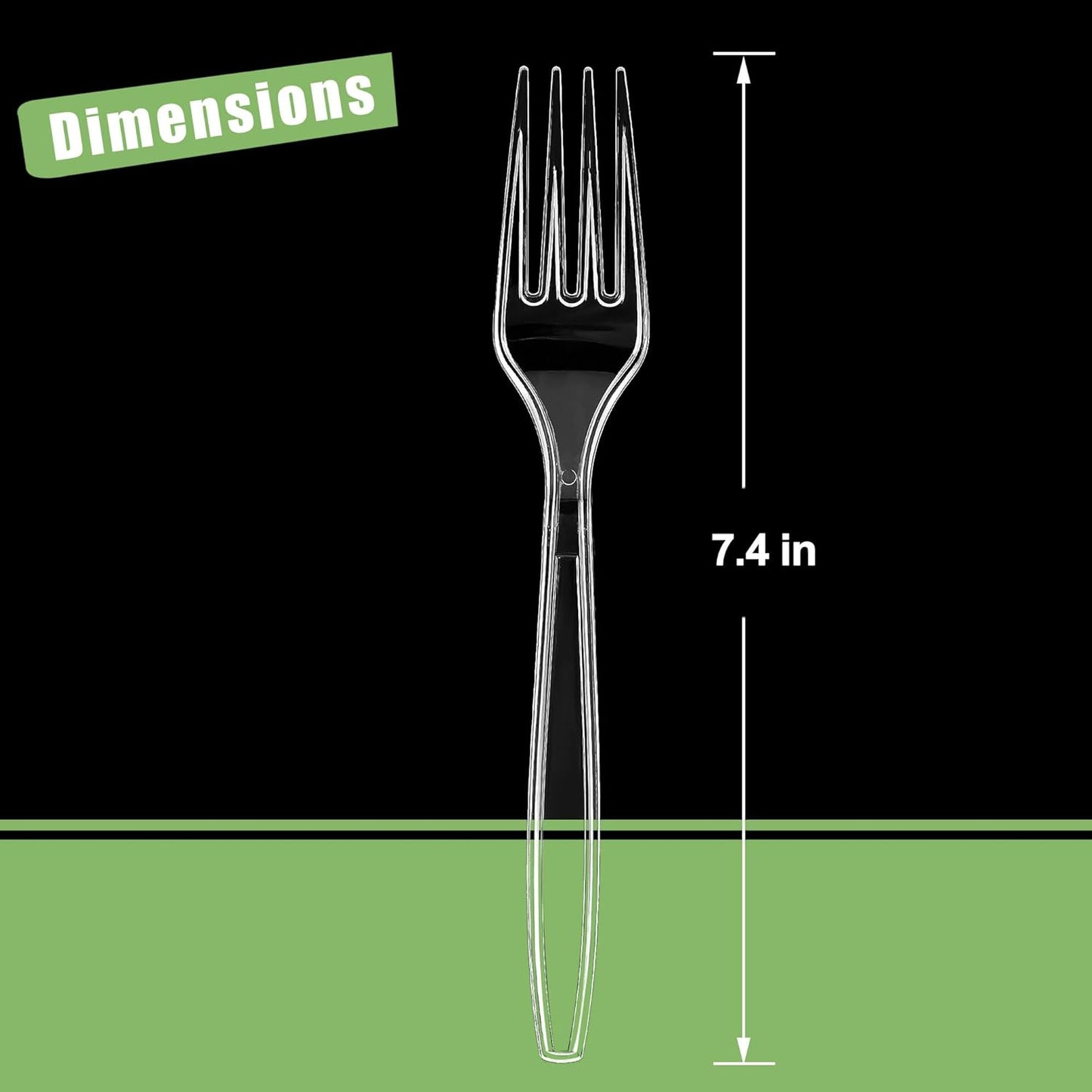 Zcaukya Disposable Plastic Forks - 100 Count Heavy-Duty Clear Utensils for Parties & Catering