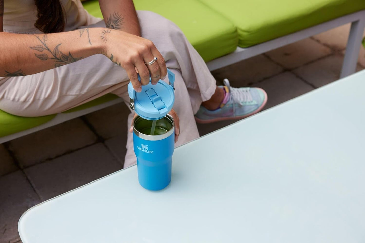 STANLEY IceFlow 2.0 Tumbler - 20 oz Insulated Water Bottle with Flip Straw & Handle | BPA-Free Twilight