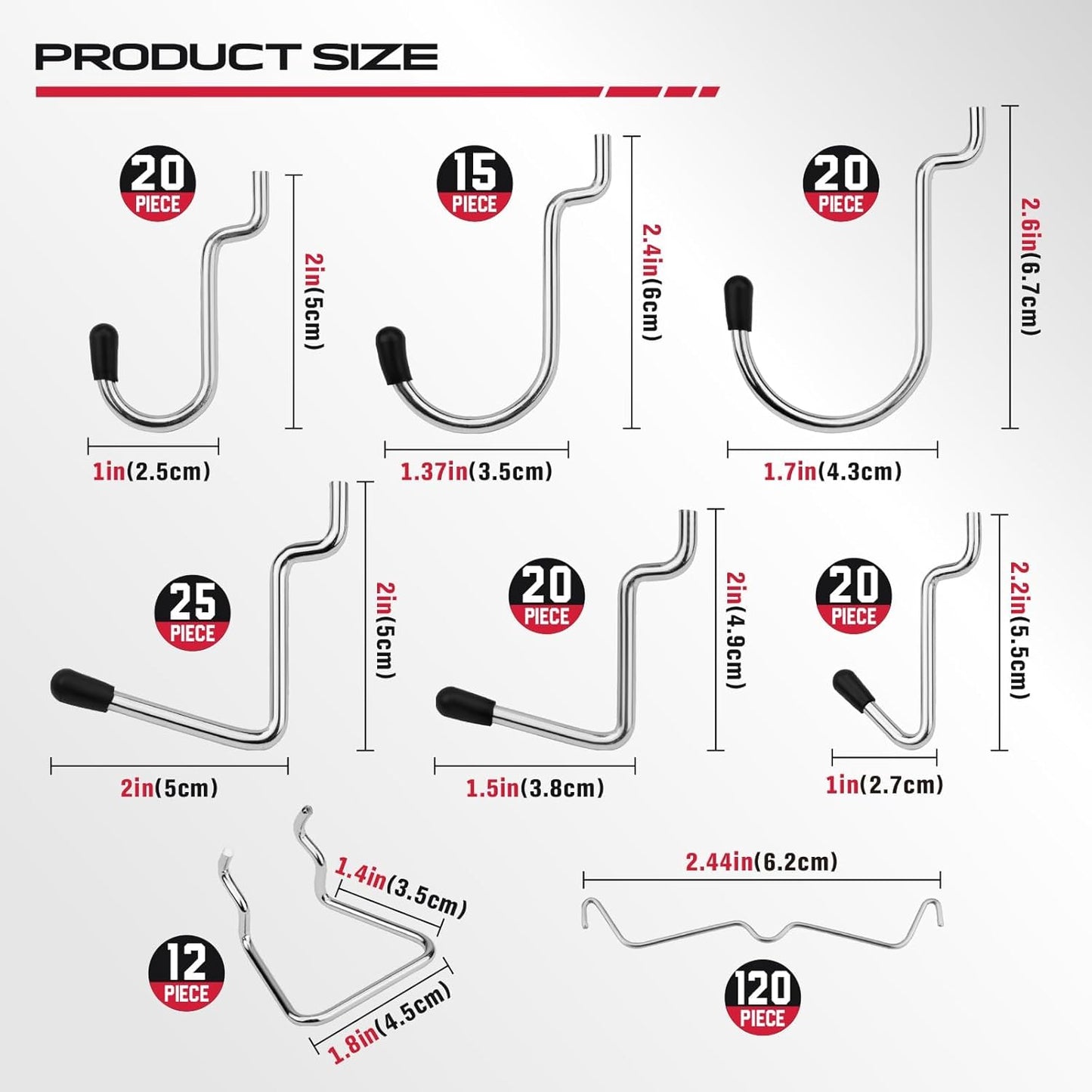 Pegboard Hook Set by [Brand Name] - 300 Durable Metal Hooks for Tool Organization | Perfect for Garage & Craft Storage