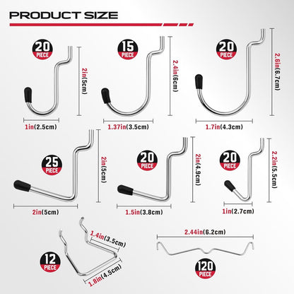 Pegboard Hook Set by [Brand Name] - 300 Durable Metal Hooks for Tool Organization | Perfect for Garage & Craft Storage