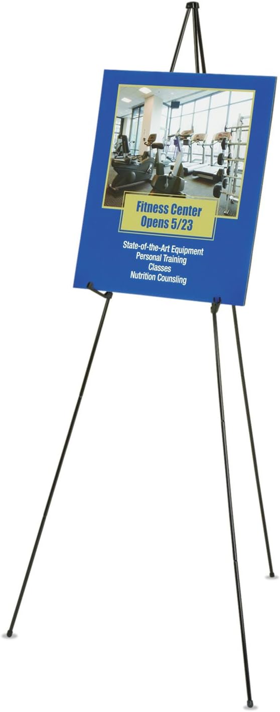 Quartet Adjustable Telescoping Tripod Easel Stand - 63" High, Lightweight, Black | Perfect for Office & School