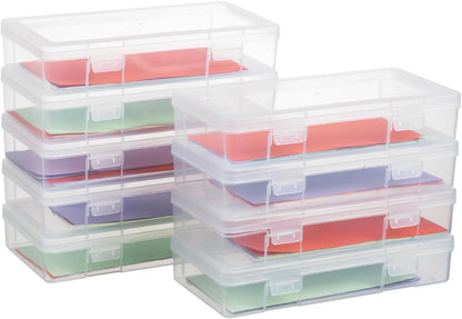 Novelinks Plastic Small Storage Bins - Stackable Clear Containers with Lids for Organizing (9 Pack)