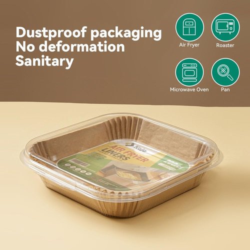 Koja Disposable Parchment Air Fryer Liners - 200 Pcs Non-Stick 8 Inch Baking Paper for Easy Clean
