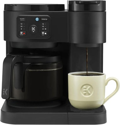 K-Duo Essentials Coffee Maker - Hot & Iced Single-Serve Pod with 72 Oz Reservoir | Strong Brew Feature, Black