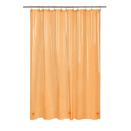 Barossa Design Clear Orange Long Shower Curtain Liner 78" Height - 3 Magnets & Waterproof Lightweight PEVA Shower Liner for Bath Tub, PVC Free, Metal Grommets, Clear Orange, 72x78