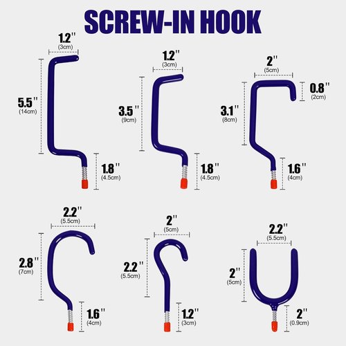 **Skiennix Heavy Duty Garage Hooks - 12-Pack Wall Mounted Steel Tool Hangers for Organizing Ladders, Bikes & Tools**