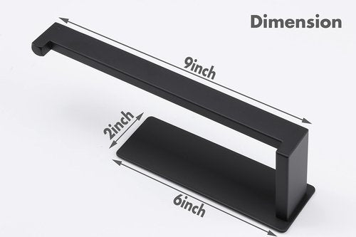Vanloory Hand Towel Holder, Strong Self Adhesive Hand Towel Ring, Thicken SUS304 Stainless Steel Hand Towel Bar/Rack, No Drilling Modern Hand Towel Hanger (Matte Black, 9 in)