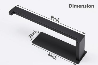 Vanloory Hand Towel Holder, Strong Self Adhesive Hand Towel Ring, Thicken SUS304 Stainless Steel Hand Towel Bar/Rack, No Drilling Modern Hand Towel Hanger (Matte Black, 9 in)