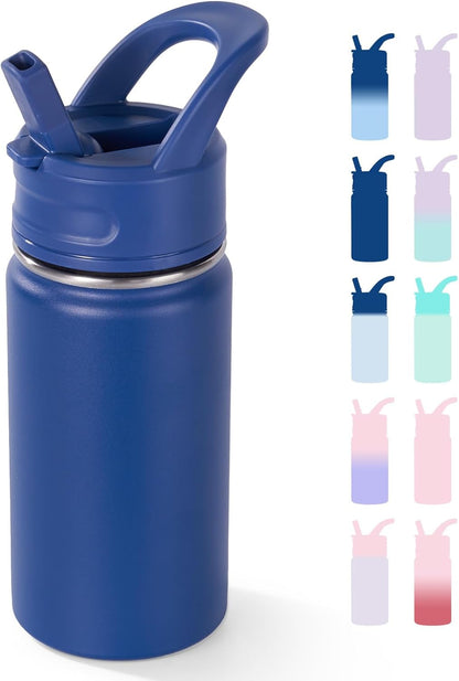 Skiennix 12oz Kids Water Bottle - Insulated, Leak-Proof, BPA-Free | Blue Stainless Steel Design
