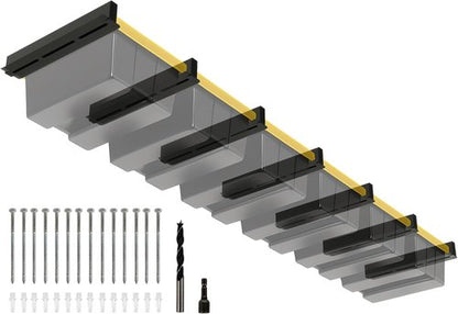 Heavy Duty 6-Bin Overhead Garage Storage Rack by [Brand Name] - Powder Coated Ceiling Organizer for Garages & Sheds