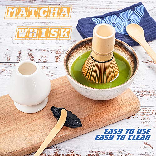 Matcha Set, Bamboo Matcha Whisk for Tea Authentic Matcha Kit for Matcha Tea, Traditional Matcha Whisk and Bowl Set (9 Pcs)