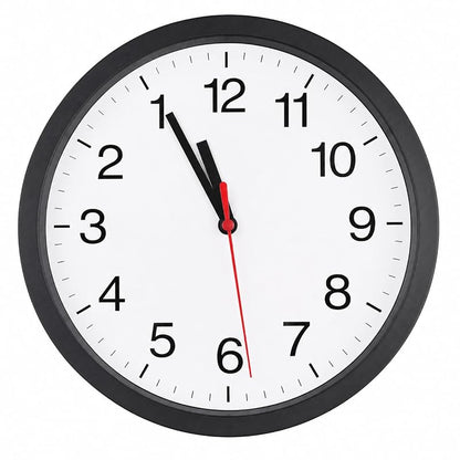 Backwards Wall Clock 8 Inch - Counter-Clockwise Quartz Clock, White