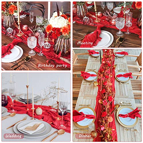 Red Cheesecloth Table Runner 35x120 Inches Set of 12 for Wedding Party Decor - Variation of THIS listing