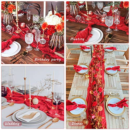 Red Cheesecloth Table Runner 35x120 Inches Set of 12 for Wedding Party Decor - Variation of THIS listing
