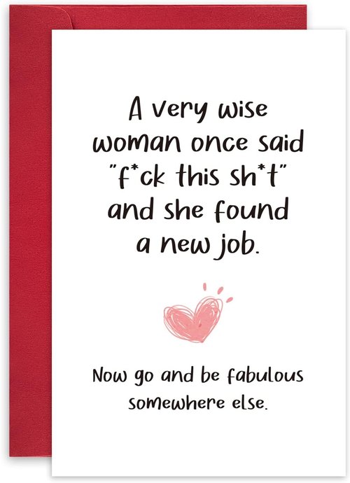 Leinessy Funny New Job Congrats Card for Bestie, Coworker Leaving Farewell Card, Be Fabulous Somewhere Else