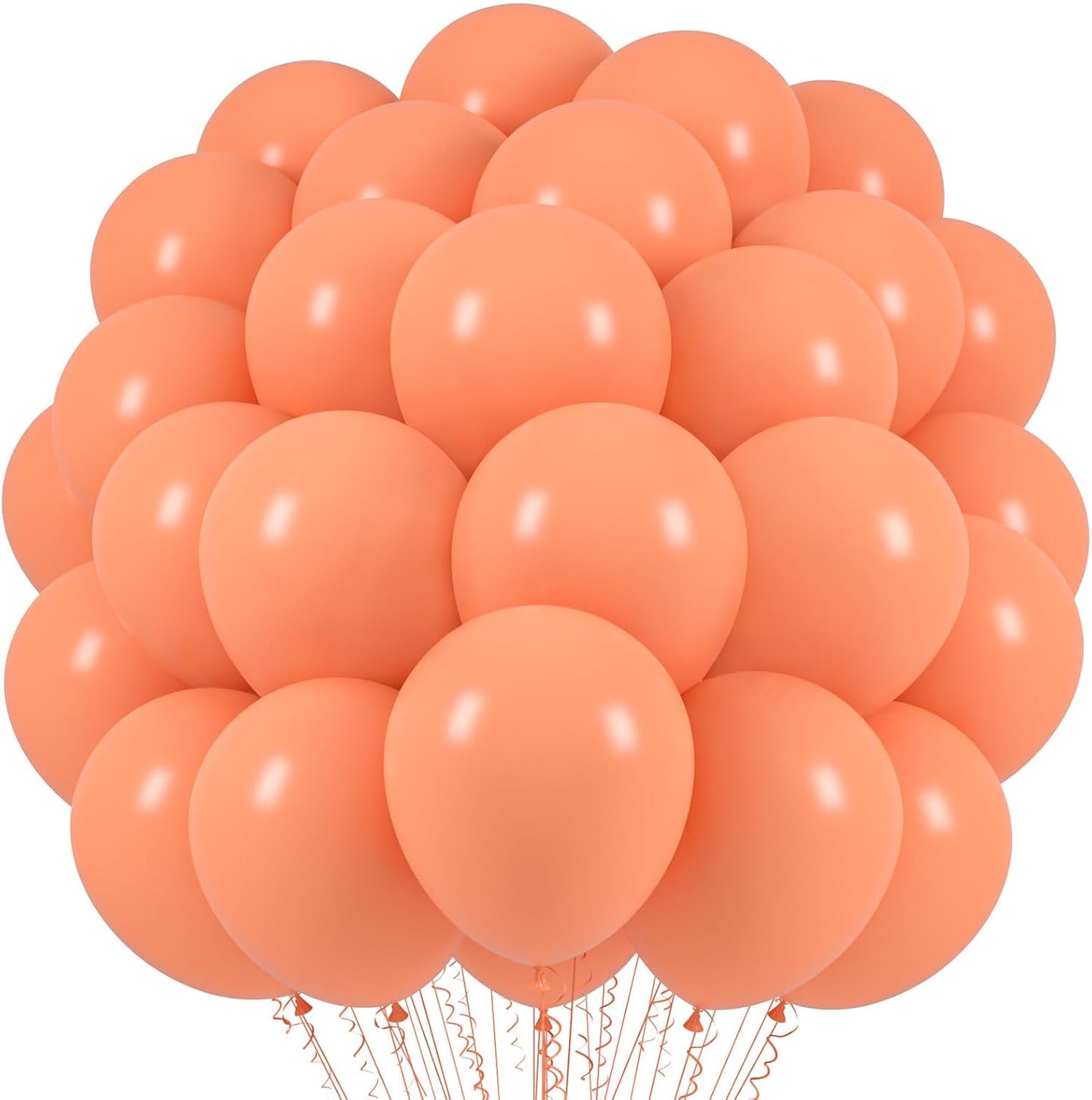 Voircoloria Peach Balloons - 12-Inch Pastel Orange Latex Balloons | 66-Pack for Weddings & Parties