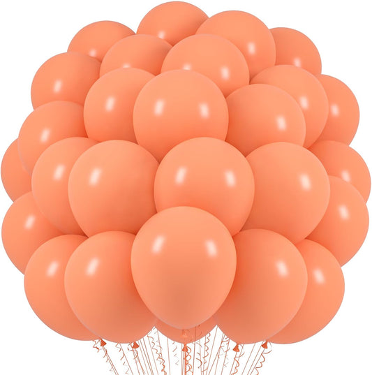 Voircoloria Peach Balloons - 12-Inch Pastel Orange Latex Balloons | 66-Pack for Weddings & Parties