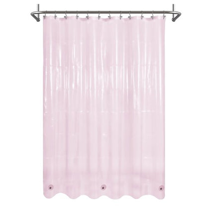 Mrs Awesome Clear Pink Shower Curtain Liner with 3 Magnets, 72x72 Premium Flexible Sturdy Plastic Shower Curtain for Bathroom Lightweight & Waterproof, Clear Pink