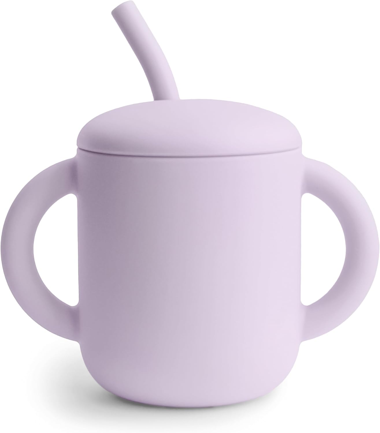Mushie 100% Silicone Training Cup & Straw for Toddlers - Soft Lilac | Ideal for 6 Months+