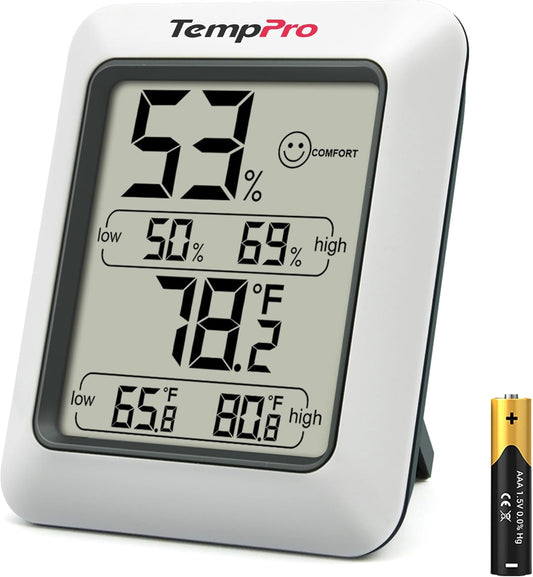 TempPro TP50 Digital Hygrometer - Accurate Indoor Thermometer & Humidity Gauge | Easy-to-Read Display