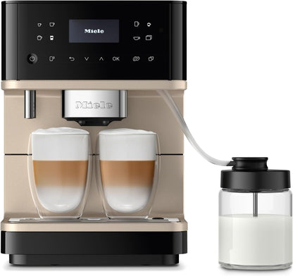Miele CM 6360 MilkPerfection Coffee Machine - OneTouch for Two, WiFi-Compatible, Obsidian Black CleanSteel