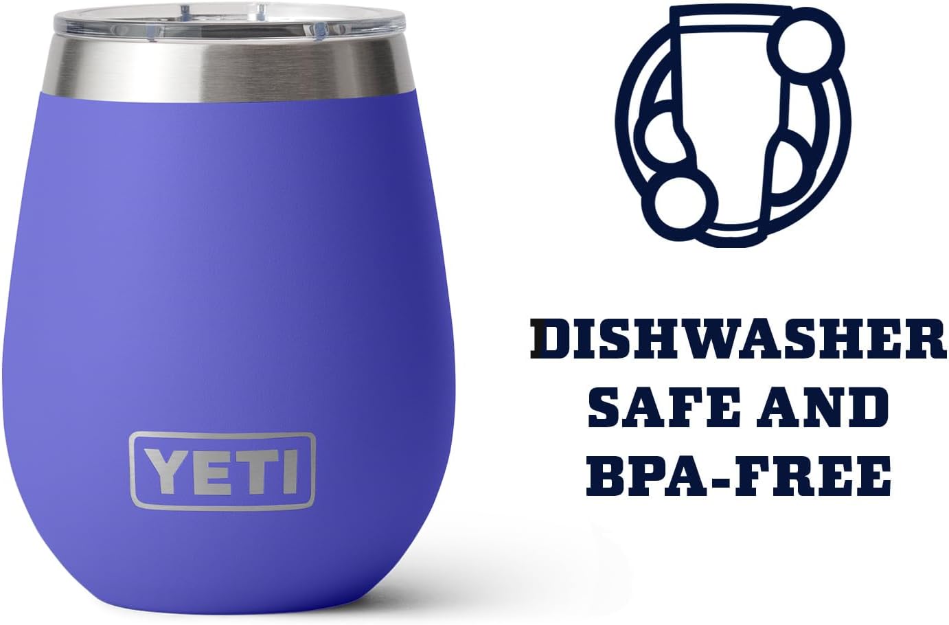 YETI Rambler 10 oz Wine Tumbler - Vacuum Insulated Stainless Steel with MagSlider Lid | Ultramarine Violet
