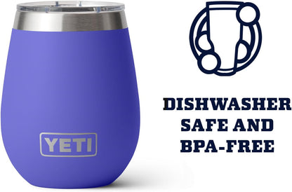 YETI Rambler 10 oz Wine Tumbler - Vacuum Insulated Stainless Steel with MagSlider Lid | Ultramarine Violet