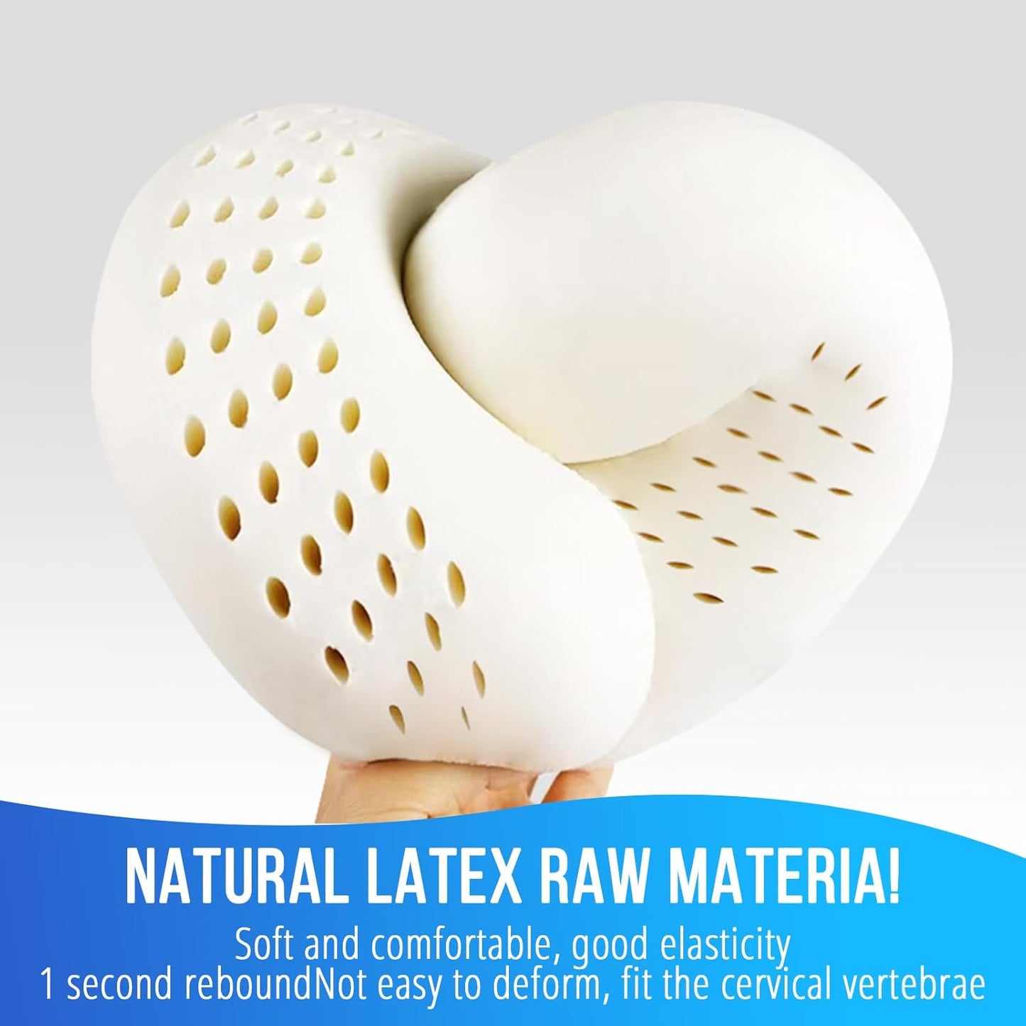 Skiennix Travel Pillow - Natural Latex Neck Support for Comfortable Long-Distance Travel | Ideal for Airplanes