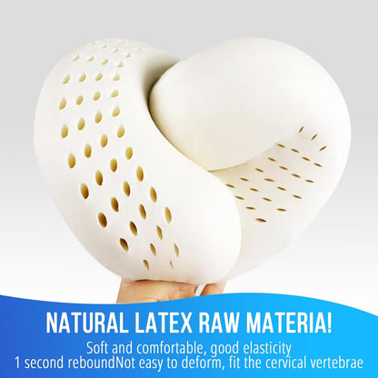 Skiennix Travel Pillow - Natural Latex Neck Support for Comfortable Long-Distance Travel | Ideal for Airplanes