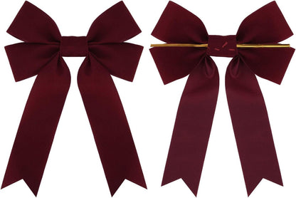 Meseey Burgundy Velvet Ribbon Bows - 12 Pcs for Christmas Wreaths & Gift Wrapping Decor