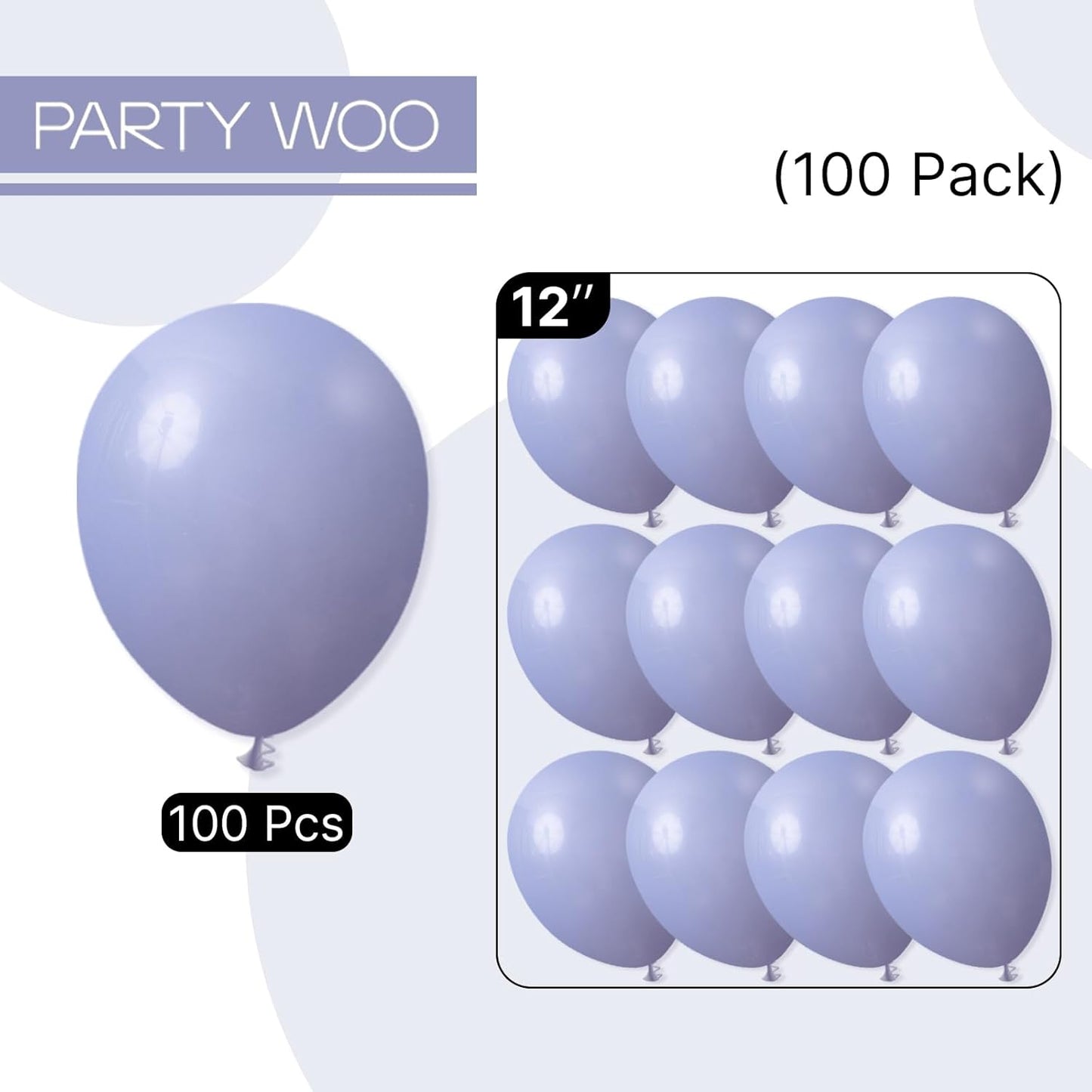 PartyWoo Dusty Blue Balloons - 100pcs 12 Inch Latex Balloons for Baby Showers & Celebrations