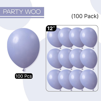 PartyWoo Dusty Blue Balloons - 100pcs 12 Inch Latex Balloons for Baby Showers & Celebrations
