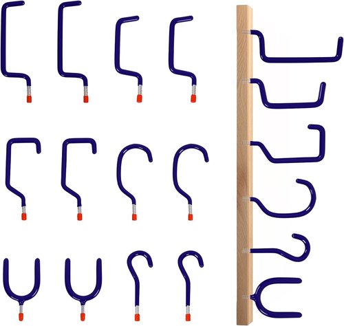 **Skiennix Heavy Duty Garage Hooks - 12-Pack Wall Mounted Steel Tool Hangers for Organizing Ladders, Bikes & Tools**