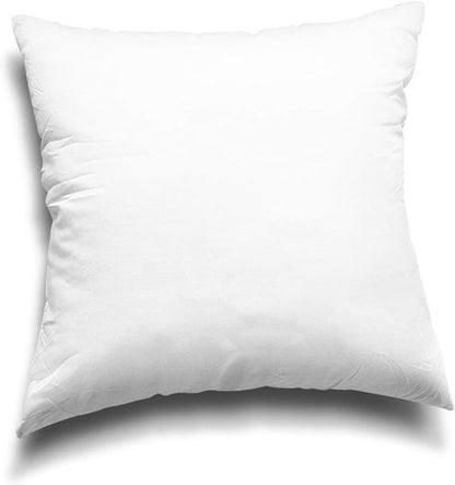 EDOW Throw Pillow Inserts - Set of 2 Lightweight Down Alternative Polyester Cushions | 18x18 White, Machine Washable