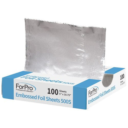 ForPro Professional Collection Embossed Foil Sheets - 500 Count Aluminum Foil for Hair Color & Highlighting | Food Safe, 5" W x 10.75" L