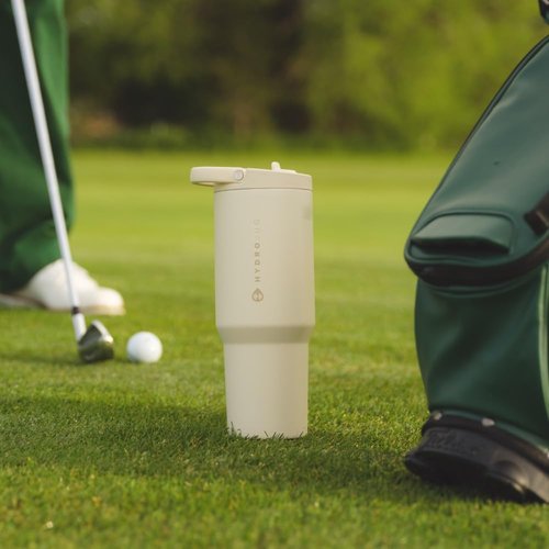 HydroJug Sport - 32oz Stainless Steel Tumbler with Straw | Vacuum Insulated, Leakproof, Ergonomic Design, Cream