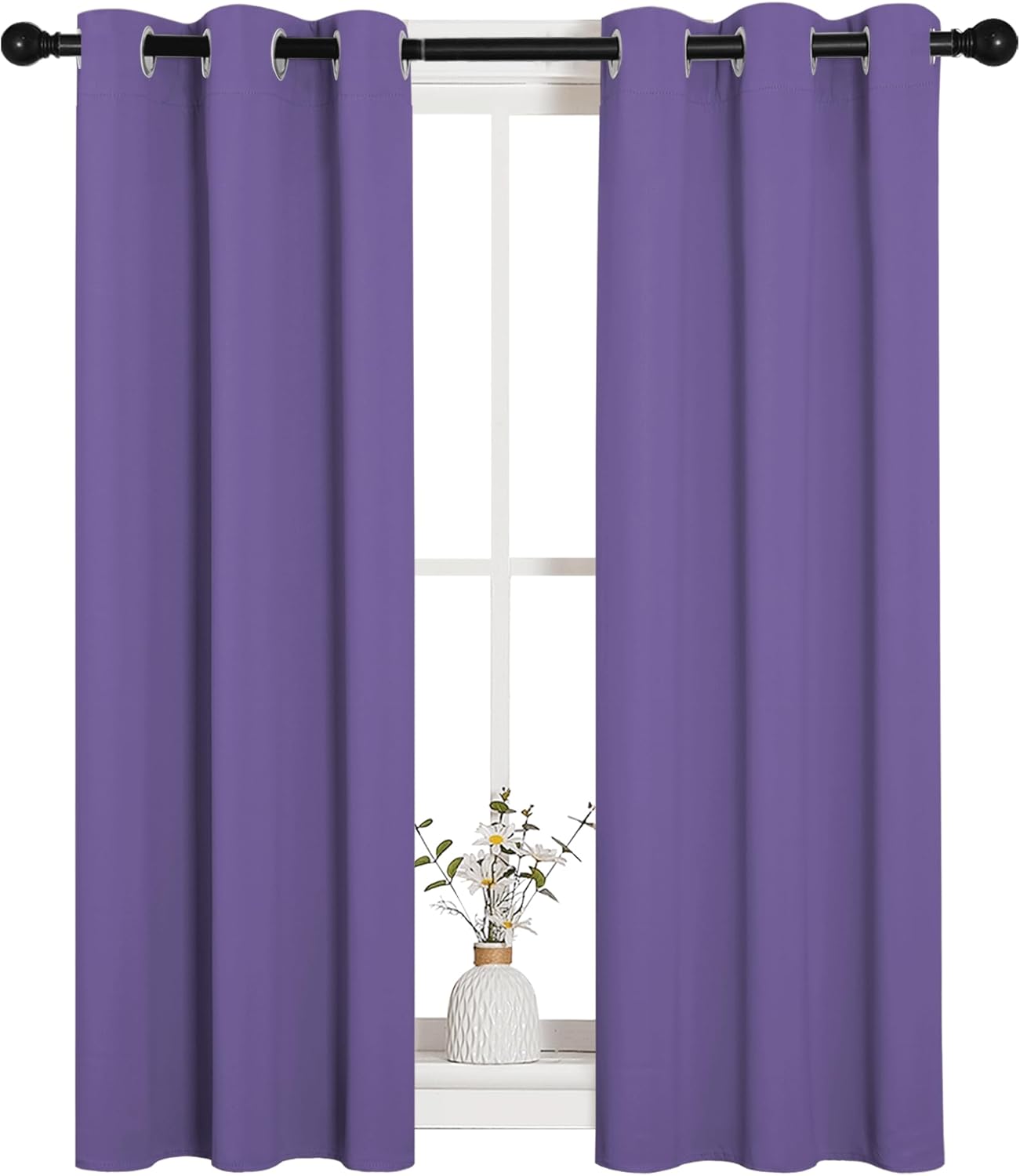 NICETOWN Blackout Curtain Panels - Thermal Insulated Grommet Drapes for Basement | Lilac Purple, 29x45 Inch (1 Pair)