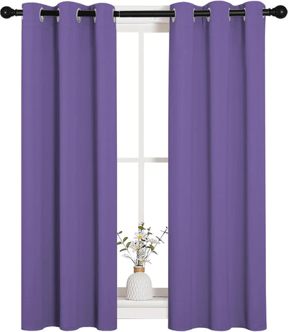 NICETOWN Blackout Curtain Panels - Thermal Insulated Grommet Drapes for Basement | Lilac Purple, 29x45 Inch (1 Pair)