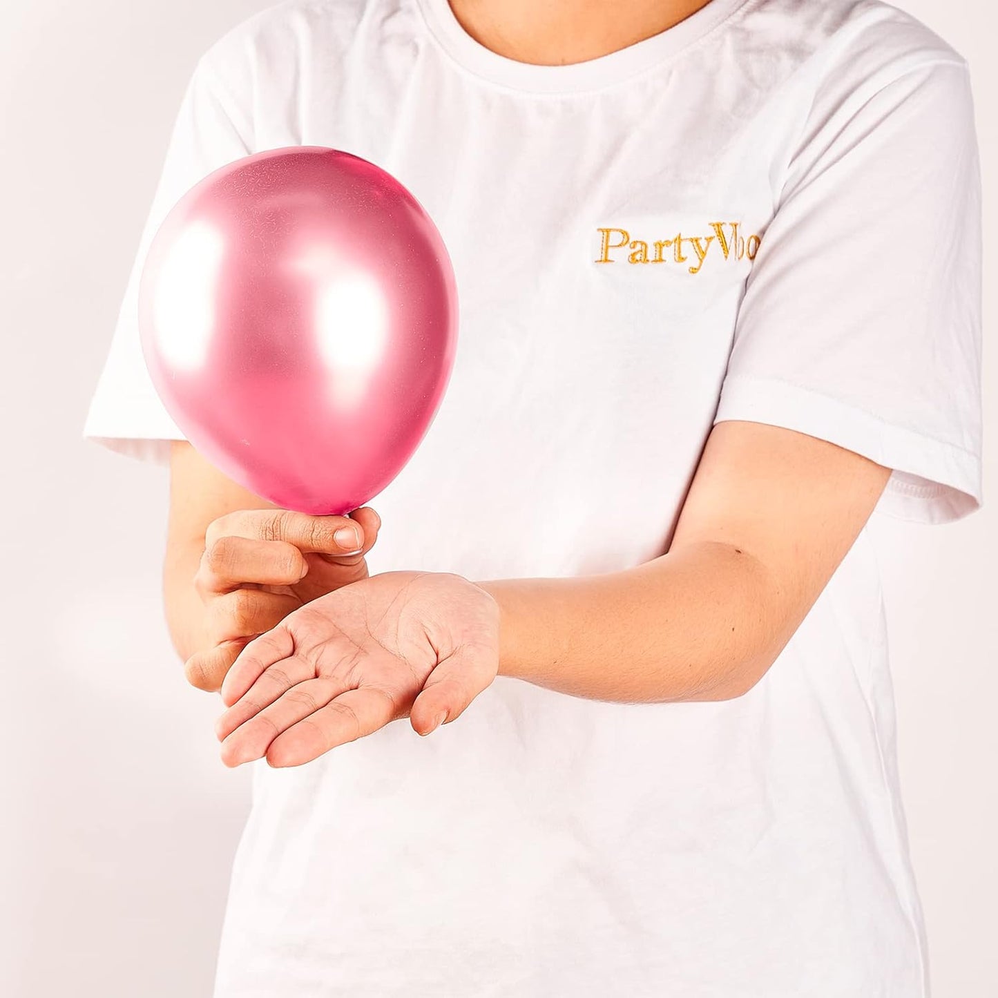 PartyWoo Metallic Pink Balloons - 50 Pcs 5-Inch Dark Pink Balloons for Birthday & Wedding Decor