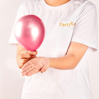 PartyWoo Metallic Pink Balloons - 50 Pcs 5-Inch Dark Pink Balloons for Birthday & Wedding Decor