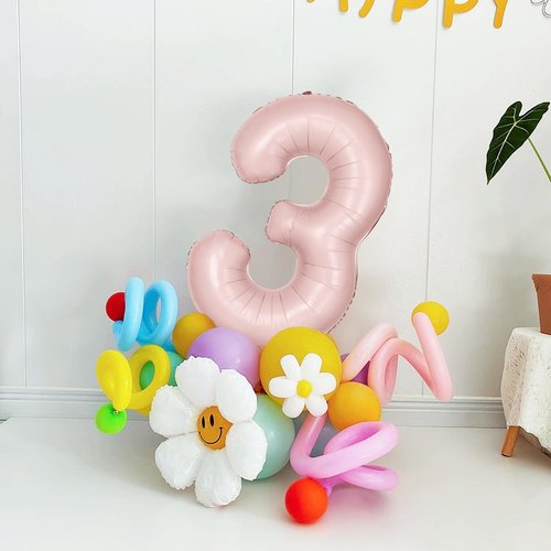 40 inch Pink Number Balloon Light Pink 2 Balloon Matte Pink Number 2 Balloon for 2nd Birthday Party Decorations