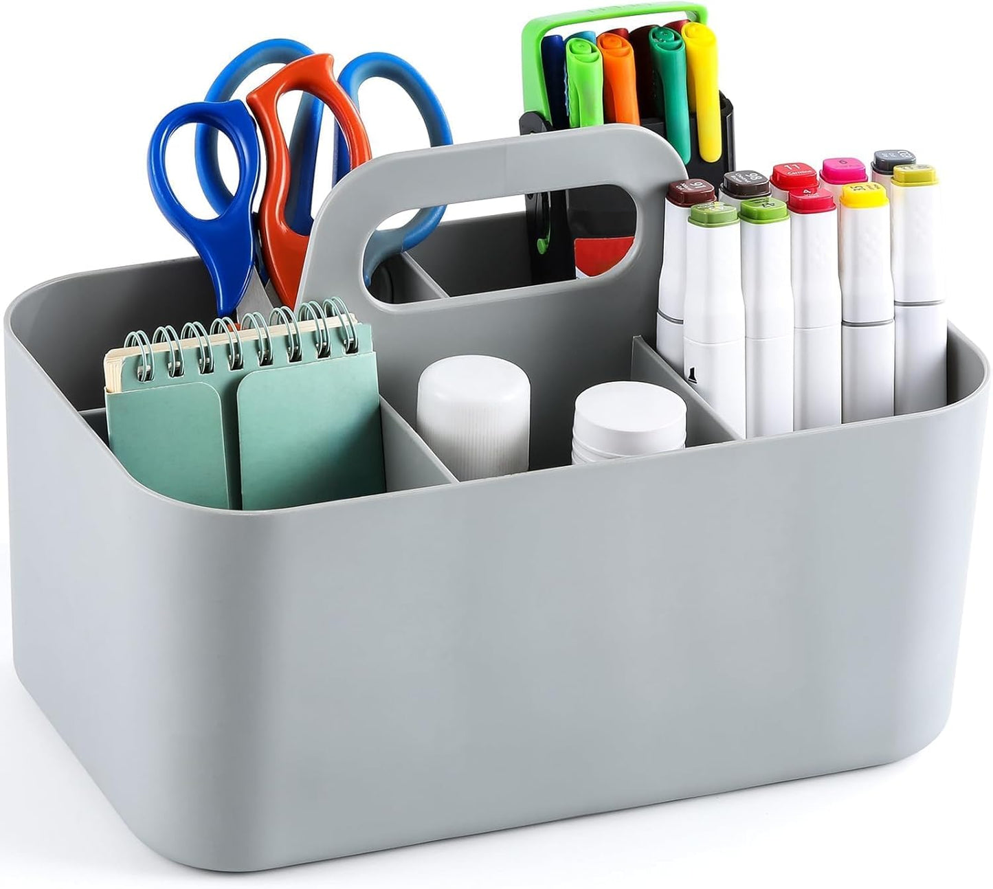 Multiuse Caddy Organizer by [Brand Name] - Portable Tote Bin for Art, Makeup & Office Supplies - Grey