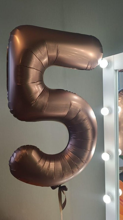 Coffee Brown Number 8 Balloon - 40 Inch Dark Brown Birthday Decoration for Boys & Girls