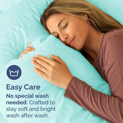 Skiennix Queen Pillow Cases Set of 2 | Ultra Soft Hotel Quality, Wrinkle-Free, Spa Blue