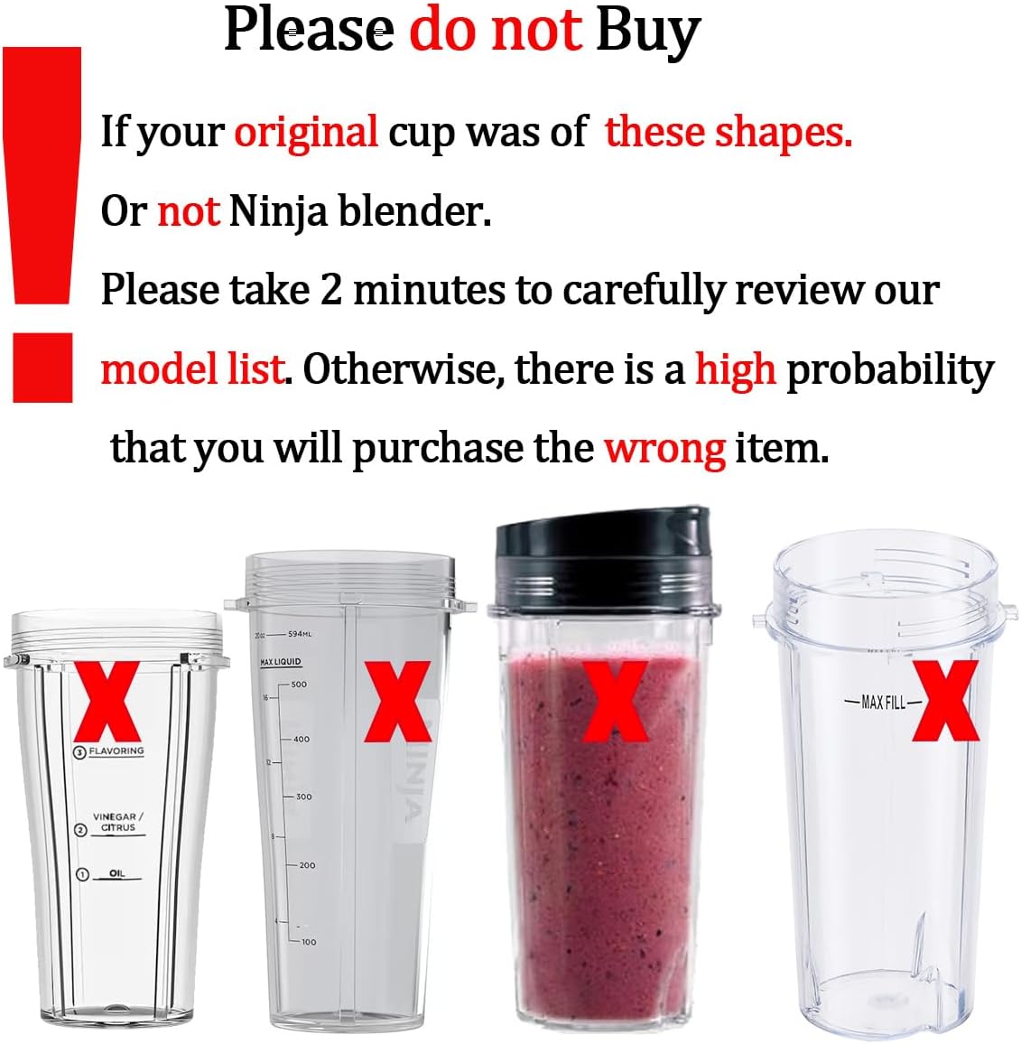 Nutri Ninja 24oz Blender Cup - Sip & Seal Lid for BL450, BL456, BL480, BL640 | 2-Pack