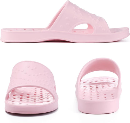 Skiennix Shower Shoes - Arch Support Quick-Drying Pool Slides | Lightweight Beach Sandals with Drain Holes