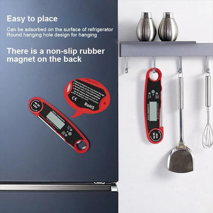 Skiennix Digital Meat Thermometer - Instant Read Waterproof Probe with Backlit Display | Perfect for Grill, BBQ, Steak, Chicken, Burgers