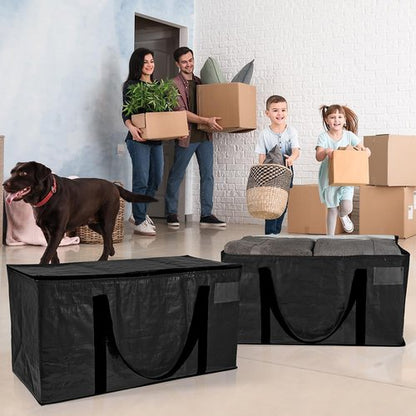 ClearSpace Oversized Moving Bags - Heavy-Duty Storage Bags with Backpack Straps & Zippers | 8 Pack for Easy Moving