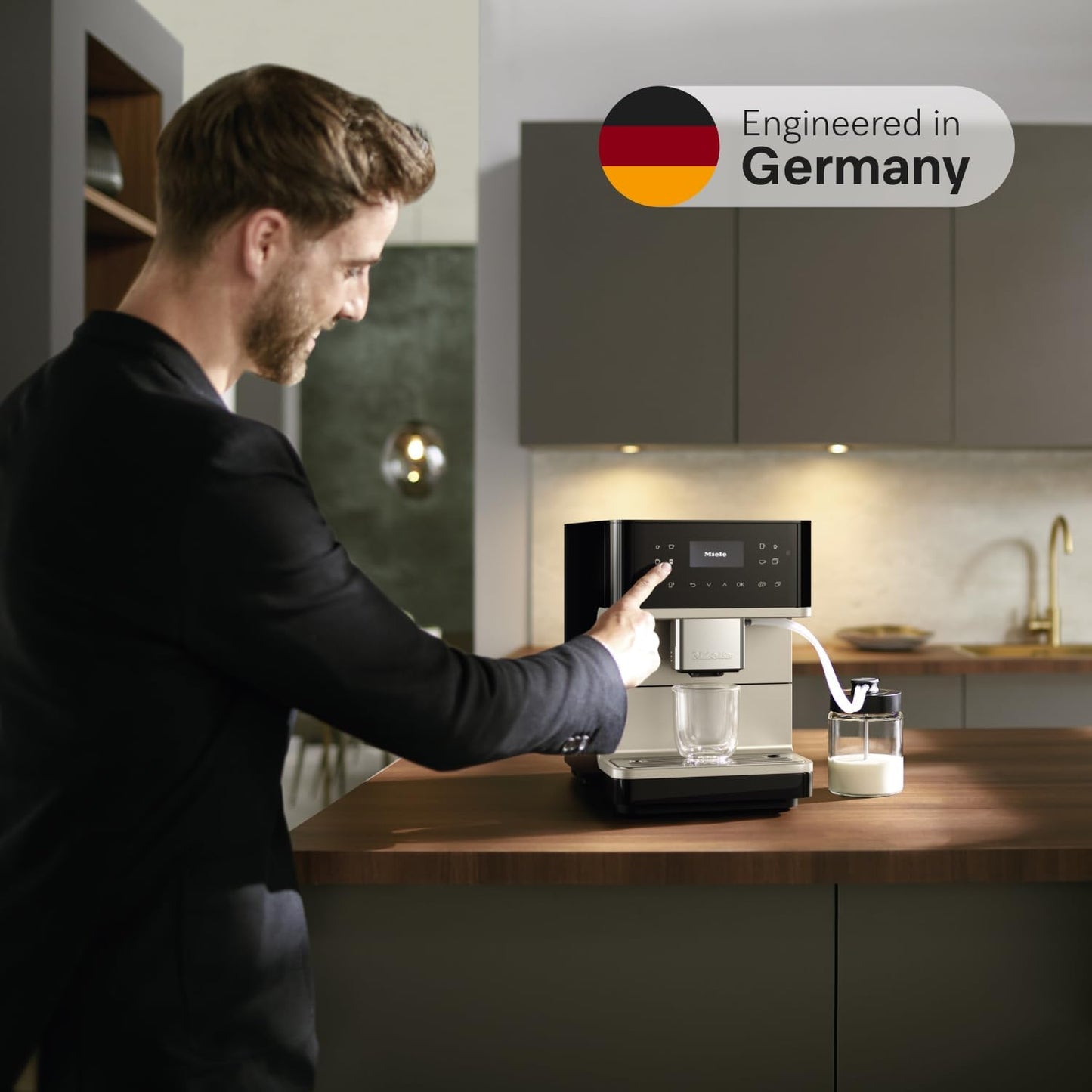 Miele CM 6360 MilkPerfection Coffee Machine - OneTouch for Two, WiFi-Compatible, Obsidian Black CleanSteel