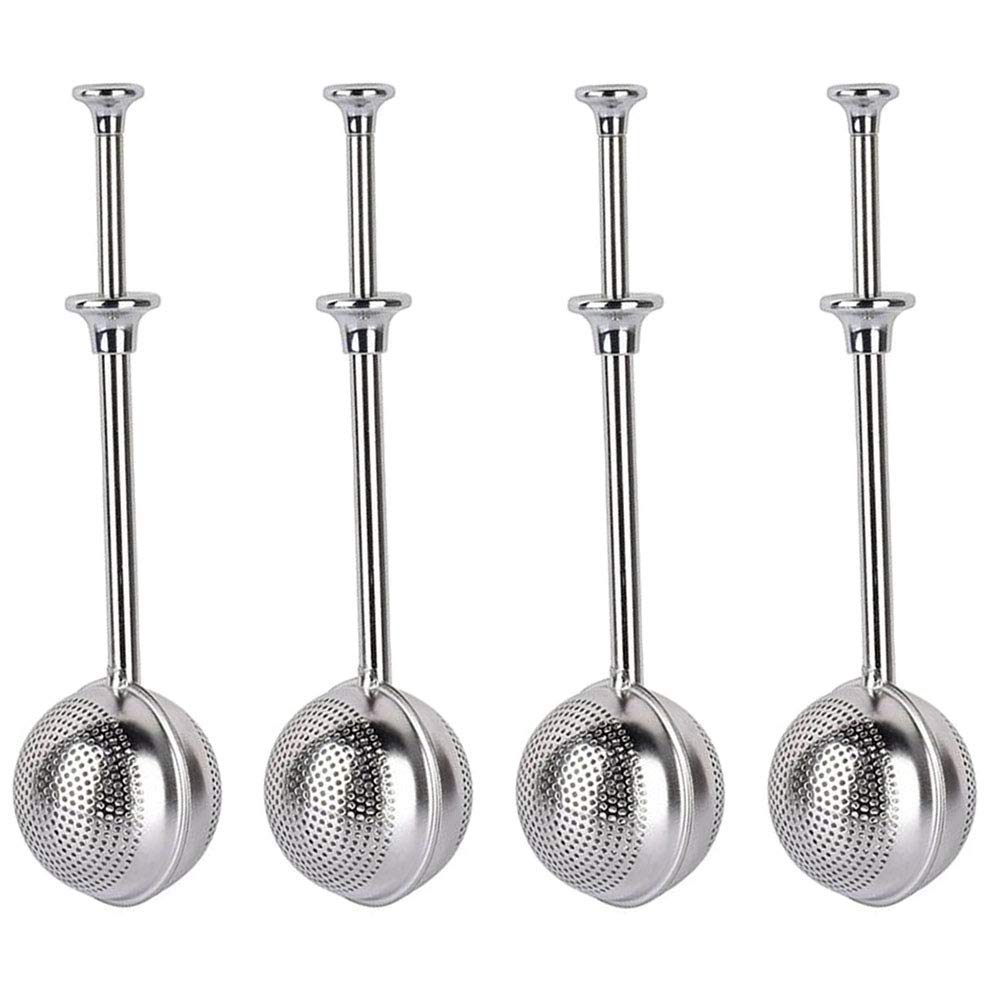 MIAO JIN 4Pcs Stainless Steel Tea Infuser Tea Strainer Sugar Flour Sifters Powdered Sugar Shaker Duster Filters Tea Interval Diffuser for Loose Leaf, Spices, Seasonings(Spherical)